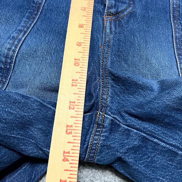 Loft Jeans Womens 32 /14  (35x26) The Straight High Rise Blue Cropped Button Fly - Picture 12 of 13